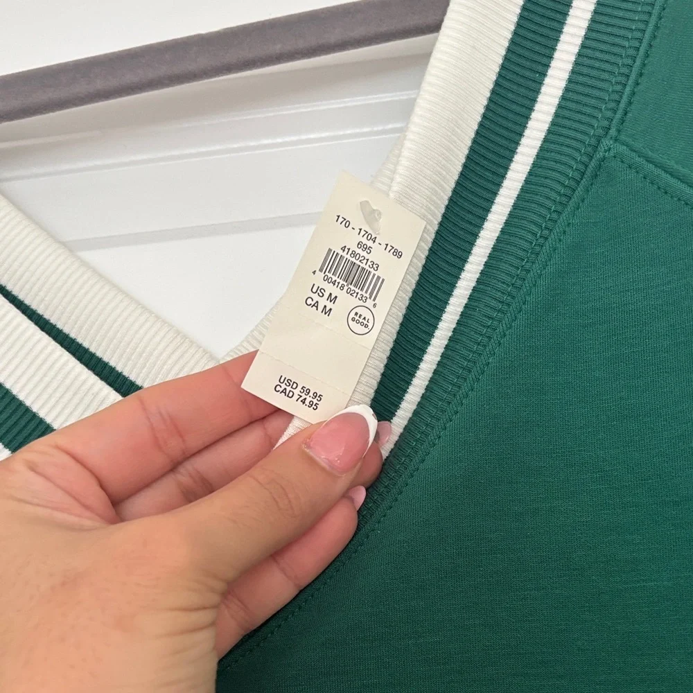 Aerie Green V-Neck Long Sleeve Dress - Picture 7 of 8